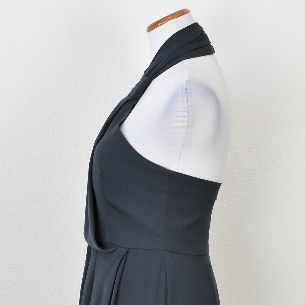 Shona Joy Core Knot Draped Halter Dress Gray - 6 - Picture 4 of 11